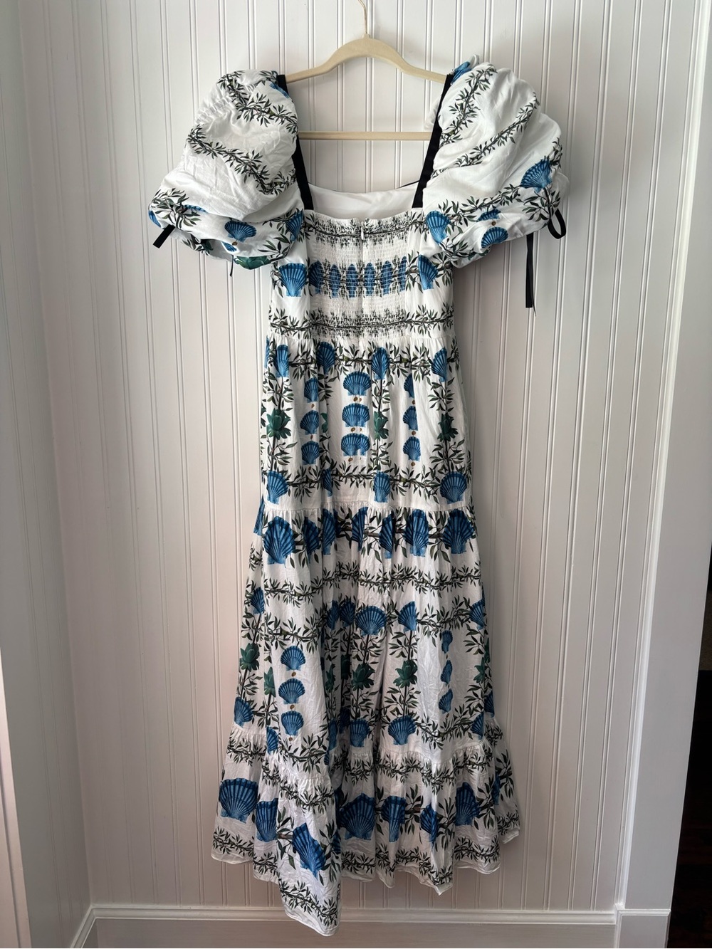 ANTONIO MELANI White Dress with Blue Shell Print - Picture 5 of 6